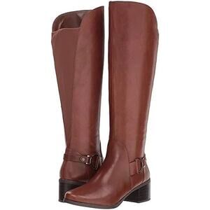 Anne Klein Jamee Knee-High Leather Boots – Brown – Size 9.5M